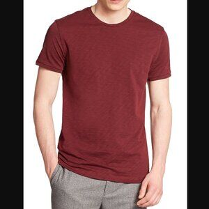 Theory Burgundy Slub Jersey Short Sleeve Tee
